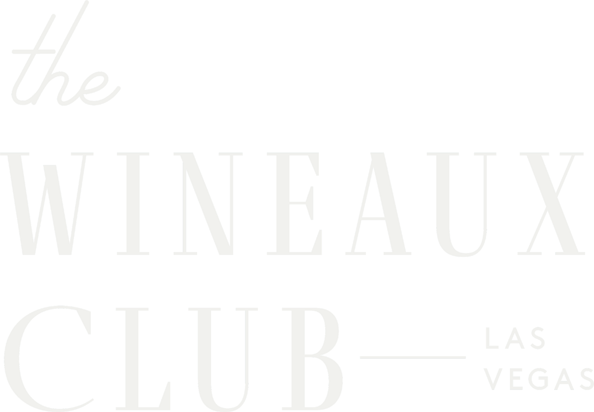 A white logo for the wine club in las vegas.