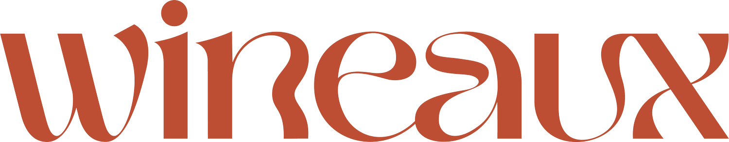 The word wineaux is written in red letters on a white background.