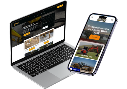 The Meales Concrete Pumping website on a MacBook Pro