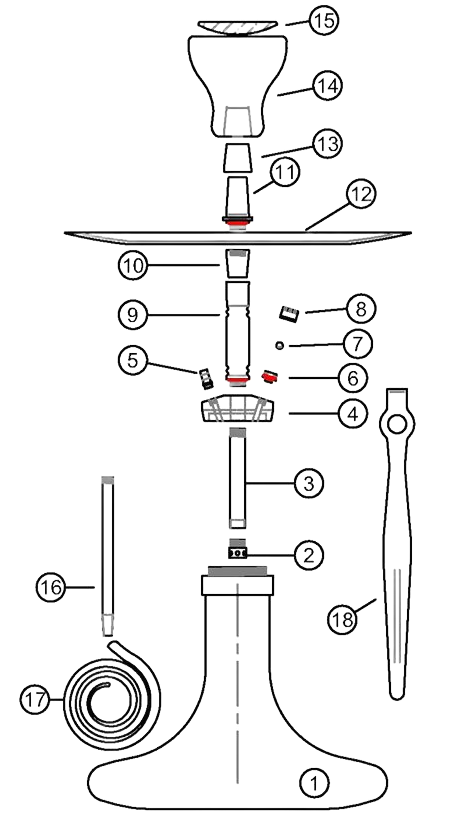 Labeled diagram of a laboratory filtration setup with funnel, filter paper, clamp, flask, and tubing components.