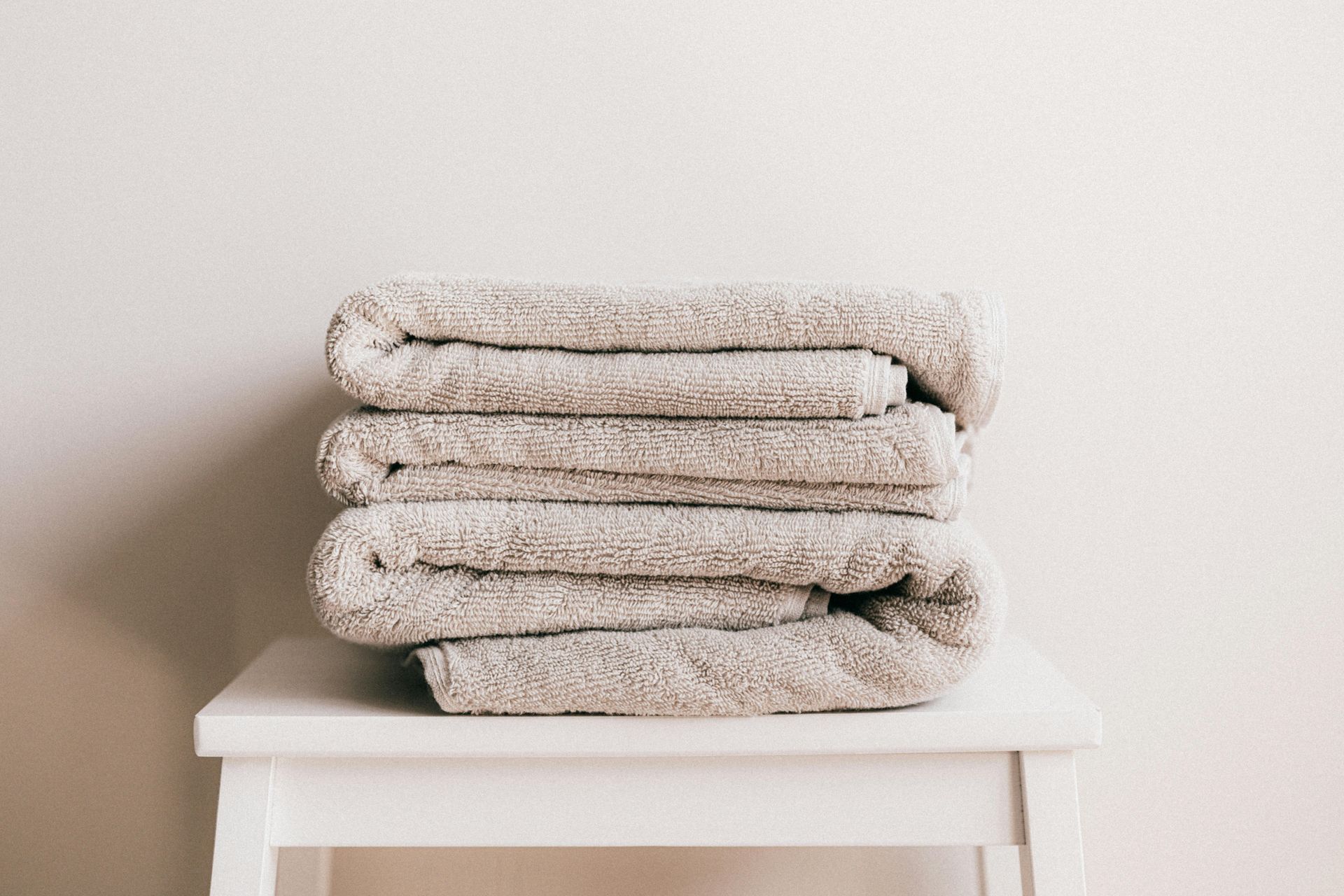 stack of cleanly folded towels
