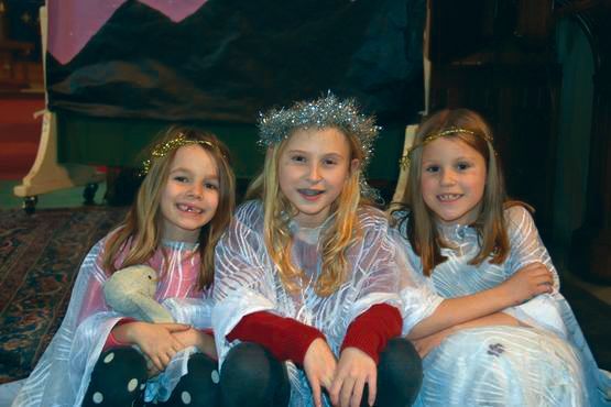 Smiling children in the Christmas pageant