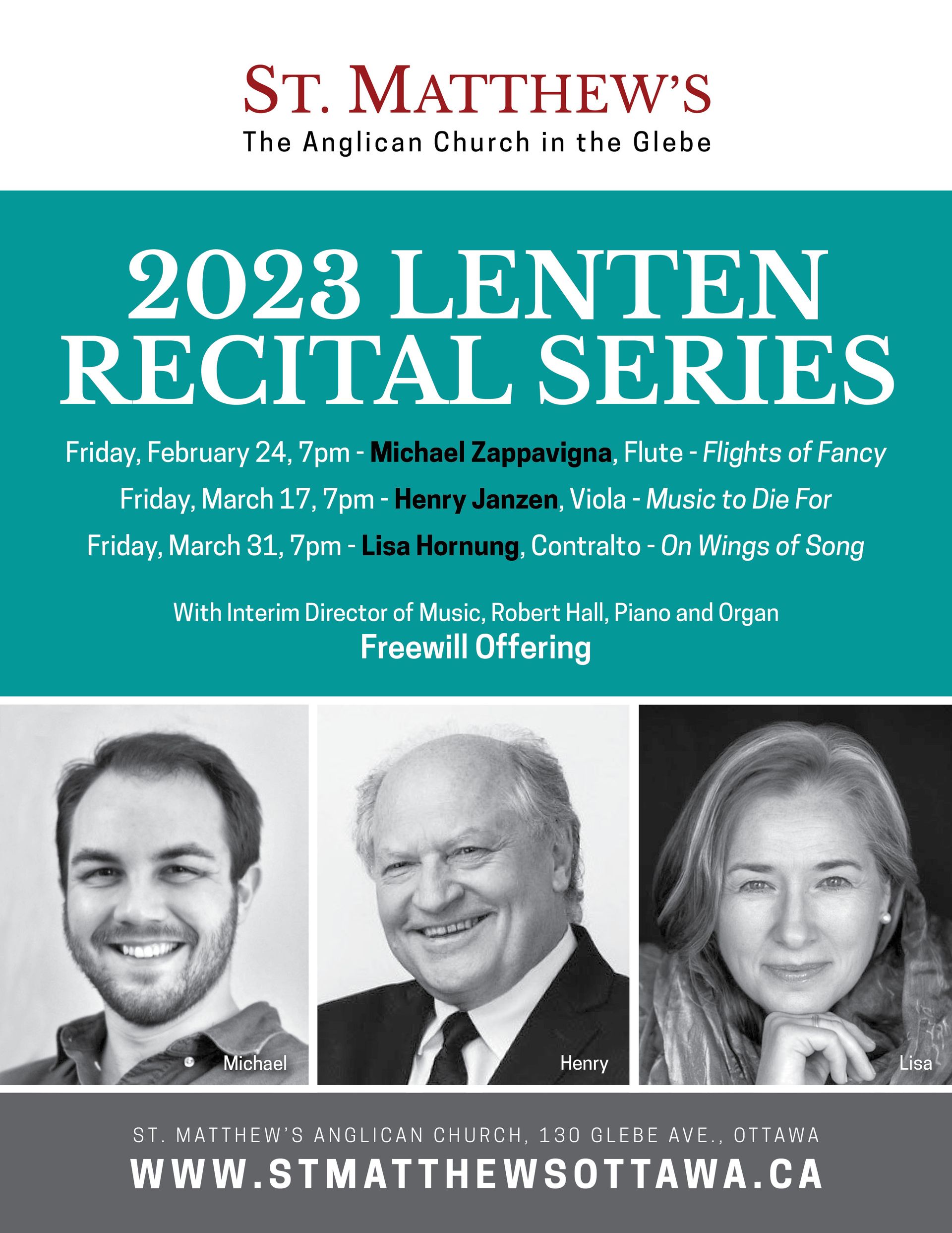 St. Matthew's Lenten Recital Series poster