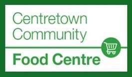 Centretown Community Food Centre sign in green and white with a shopping cart icon