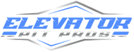 Elevator Pros logo in blue and gray with a stylized hexagonal outline