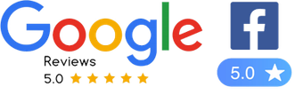 A google logo with a facebook logo next to it.
