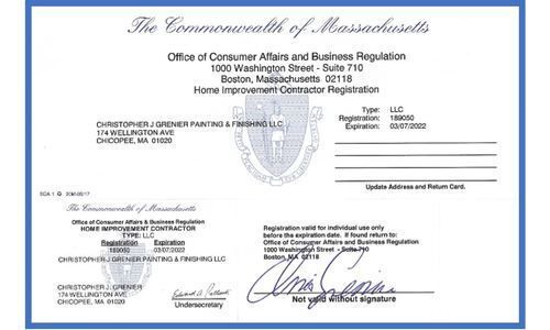 A certificate from the commonwealth of massachusetts with a signature on it.