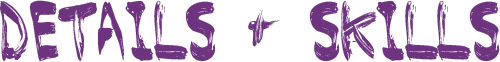 The word skills is written in purple on a white background