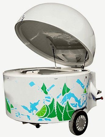 chiosco mobile in vetroresina fisso su carrello a rimorchio per street food truck o ufficio mobile chiosco informazioni Florens Kiosk 04