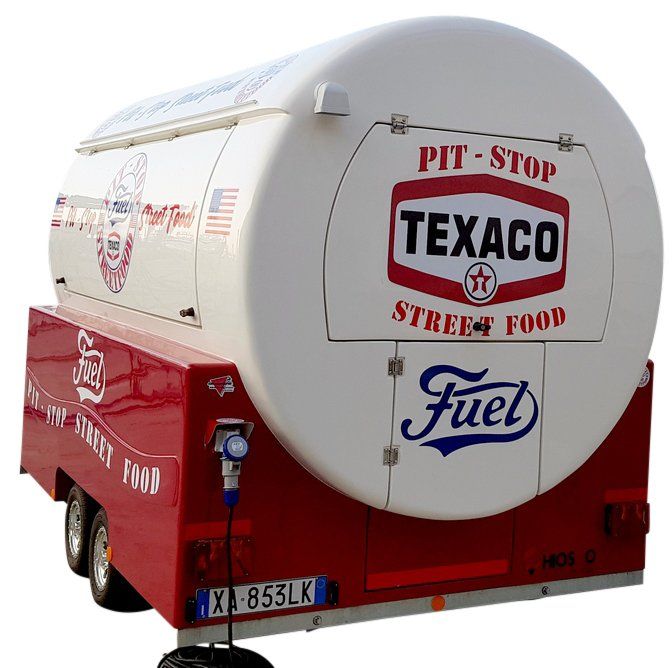 chiosco mobile in vetroresina fisso su carrello a rimorchio per street food truck o ufficio mobile chiosco informazioni