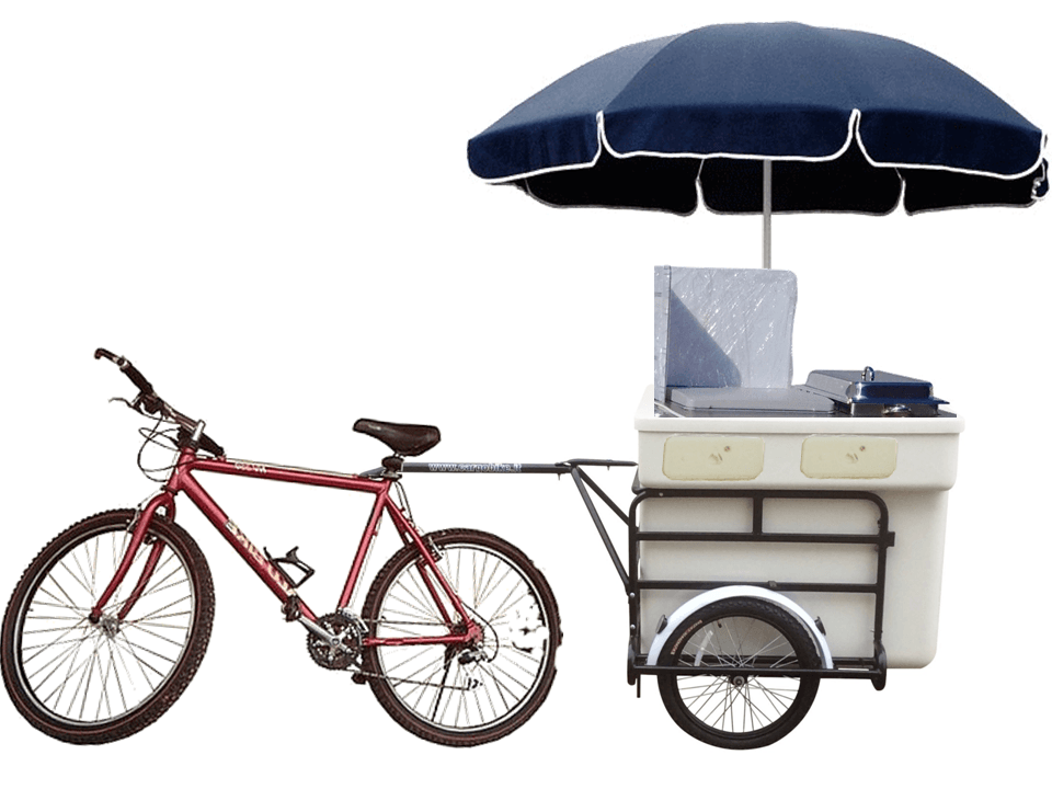 rimorchietto per bicicletta street food per hot dog crepes aperitivi panini piadine