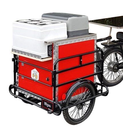 rimorchietto per bicicletta con freezer per vendita ambulante street food