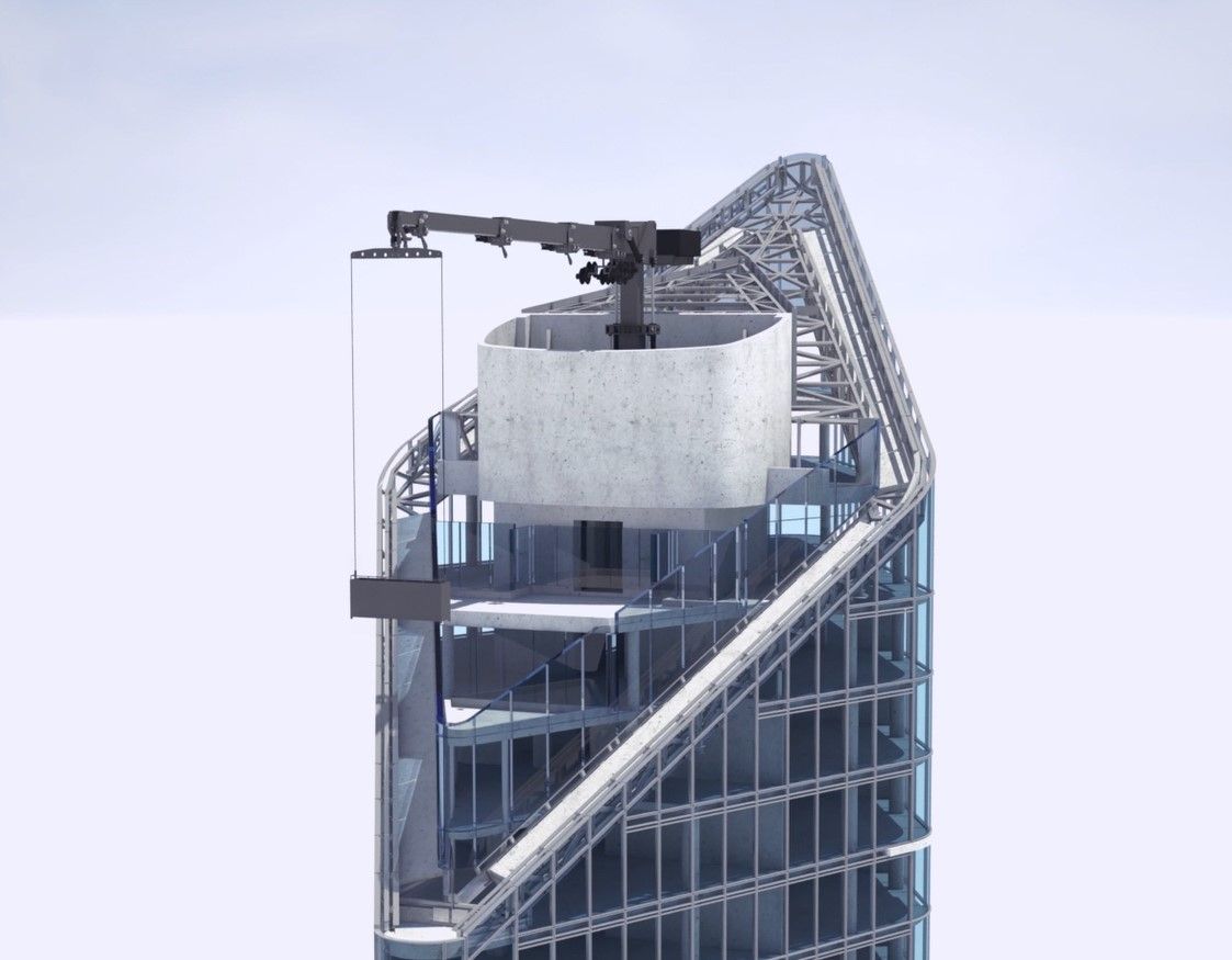 Facad Access Systems - Telescopic BMU and cradle