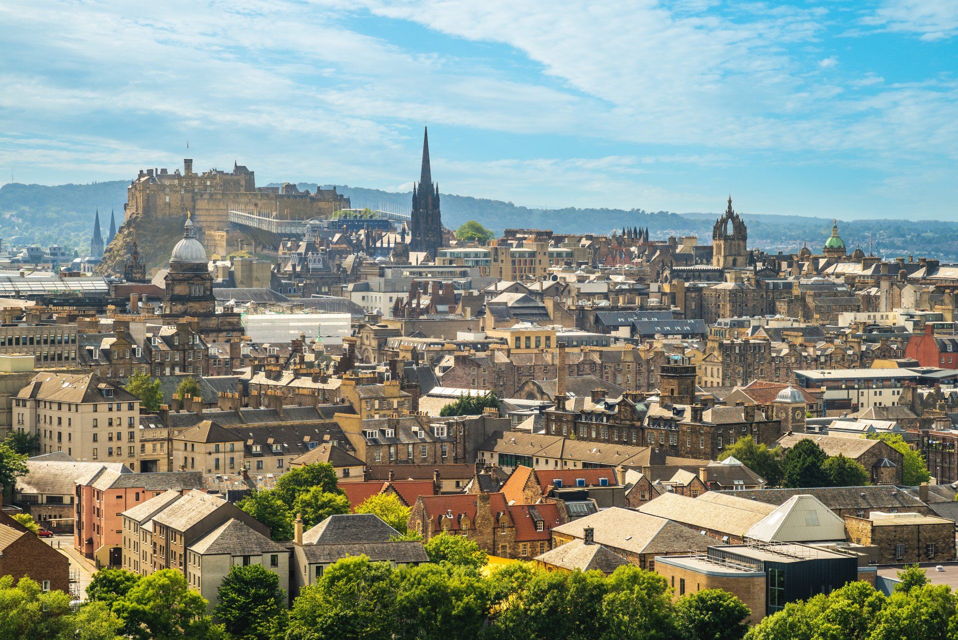 view over edinburgh from arthur seat, scotland, uk