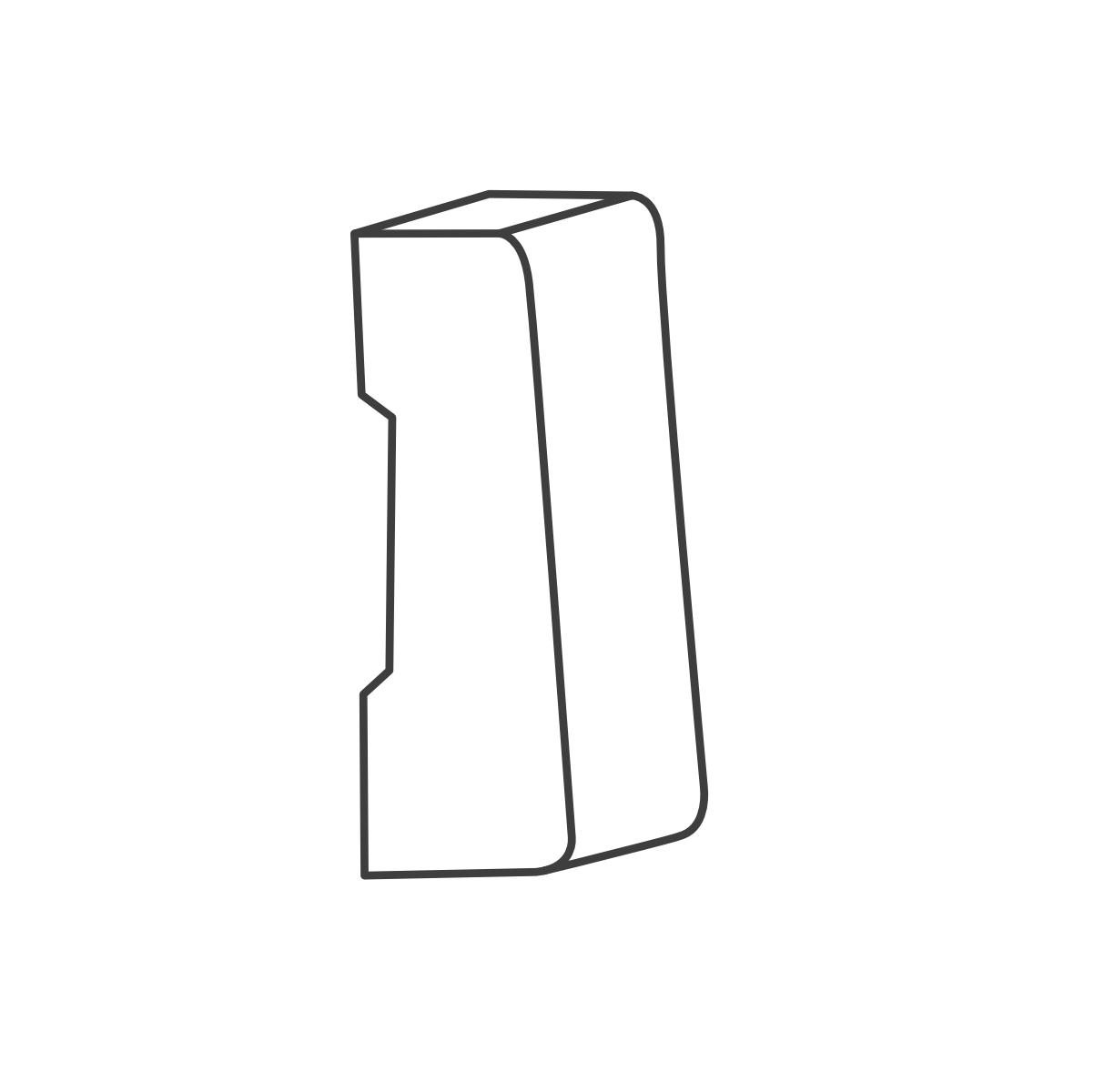 case moulding line art with short, angular lines 