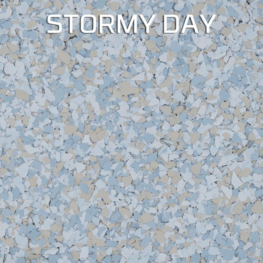 A close up of a floor with the words stormy day written on it.