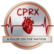CPRX logo with a red heart and ECG line, tagline “A Pulse on the Nation”
