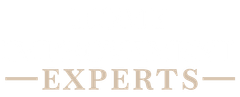 Beige &ldquo;EXPERTS&rdquo; text centered between horizontal lines on a white background