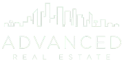 Advanced Home Solutions logo with a faint city skyline outline and pale gray text.