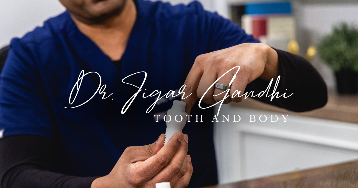 Dr. Jigar Gandhi discussing dead tissue in the jaw bone and the difference between pain and pathogens
