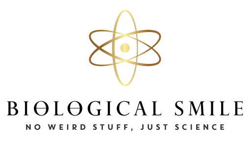 The logo for biological smile no weird stuff just science