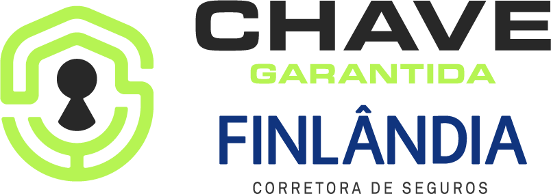 Logótipo da Chave Garantida Finlândia, com ícone de chave verde e preta e texto azul e verde.
