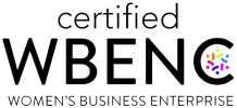 Certified WBENC Women’s Business Enterprise logo in black and colorful accents