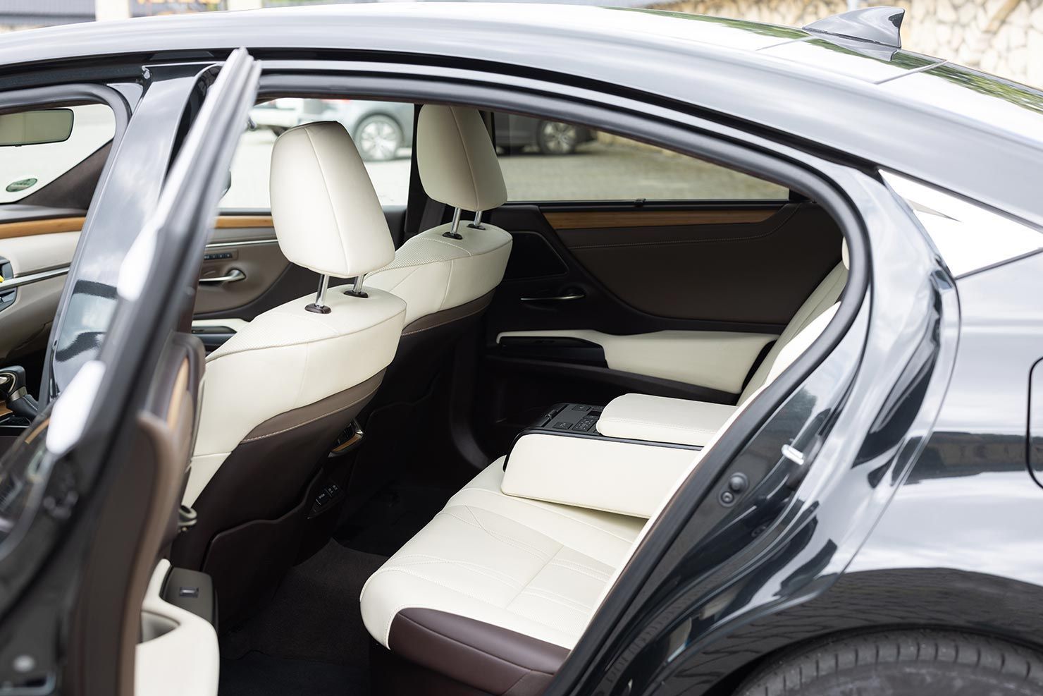 The Back Seat of a Black Car With the Door Open — Territory Limousine Service in Kakadu, NT