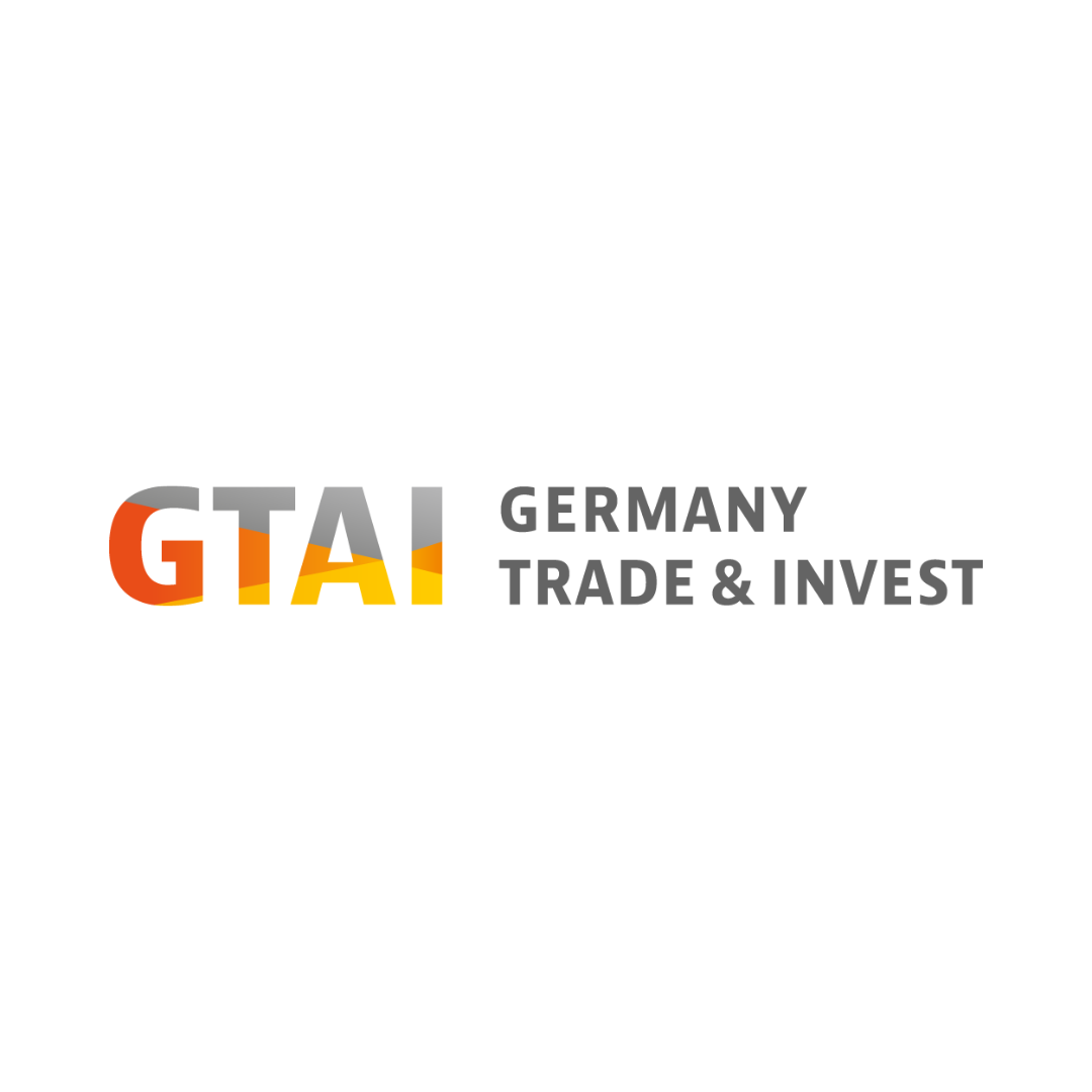 Logo of Germany Trade & Invest (GTAI). The text is orange, yellow and grey.