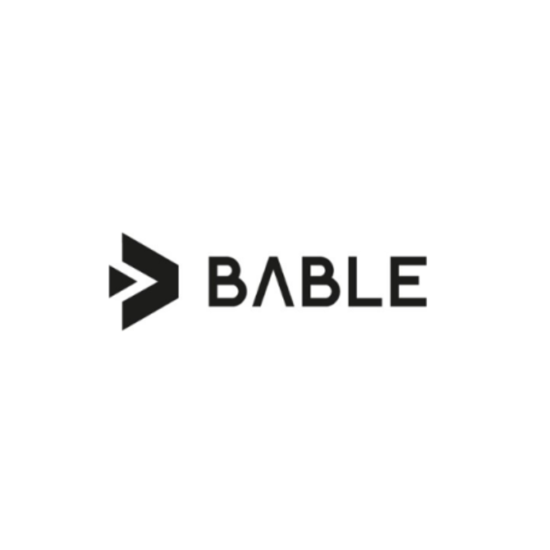 Black logo with angled arrow and