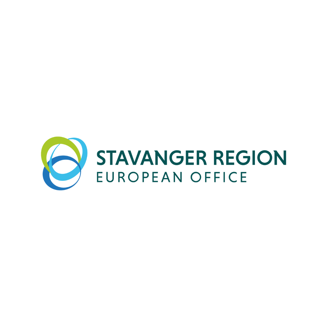 Logo of Stavanger Region European Office: Blue and green intertwined rings next to text.