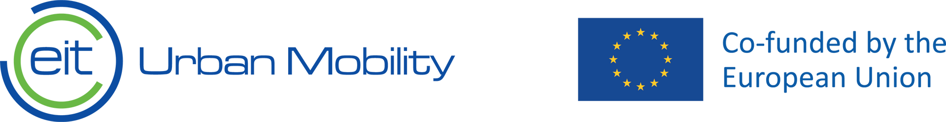 EIT Urban Mobility logo, European Union co-funded, blue and green.