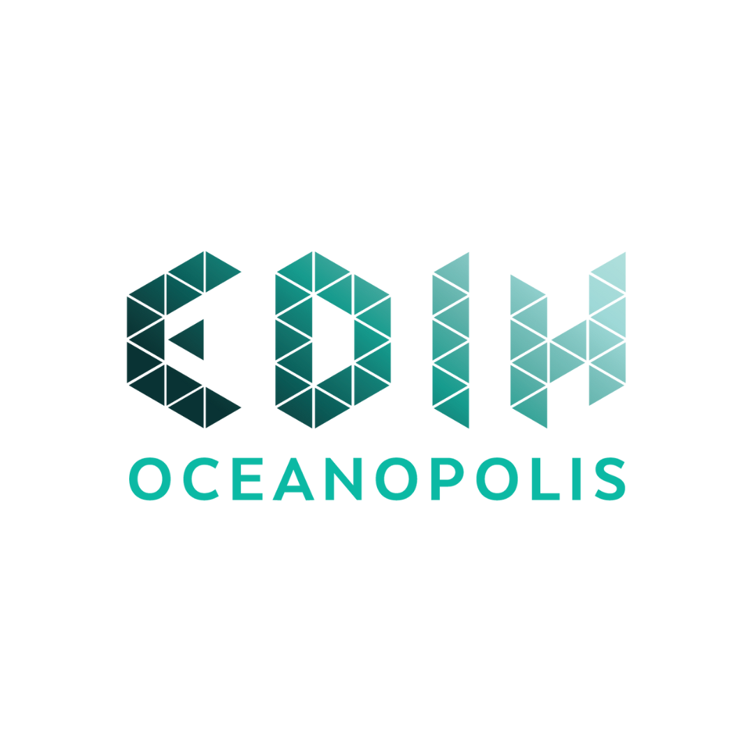Logo for Oceanopolis: Geometric letters 