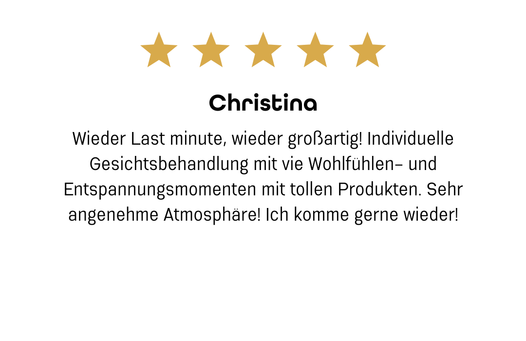 Google Bewertung von Christina