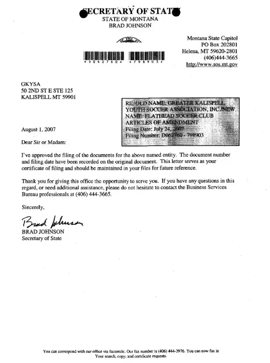 GKYSA documents outlining soccer policies, guidelines, and program details for Flathead Valley United participants.