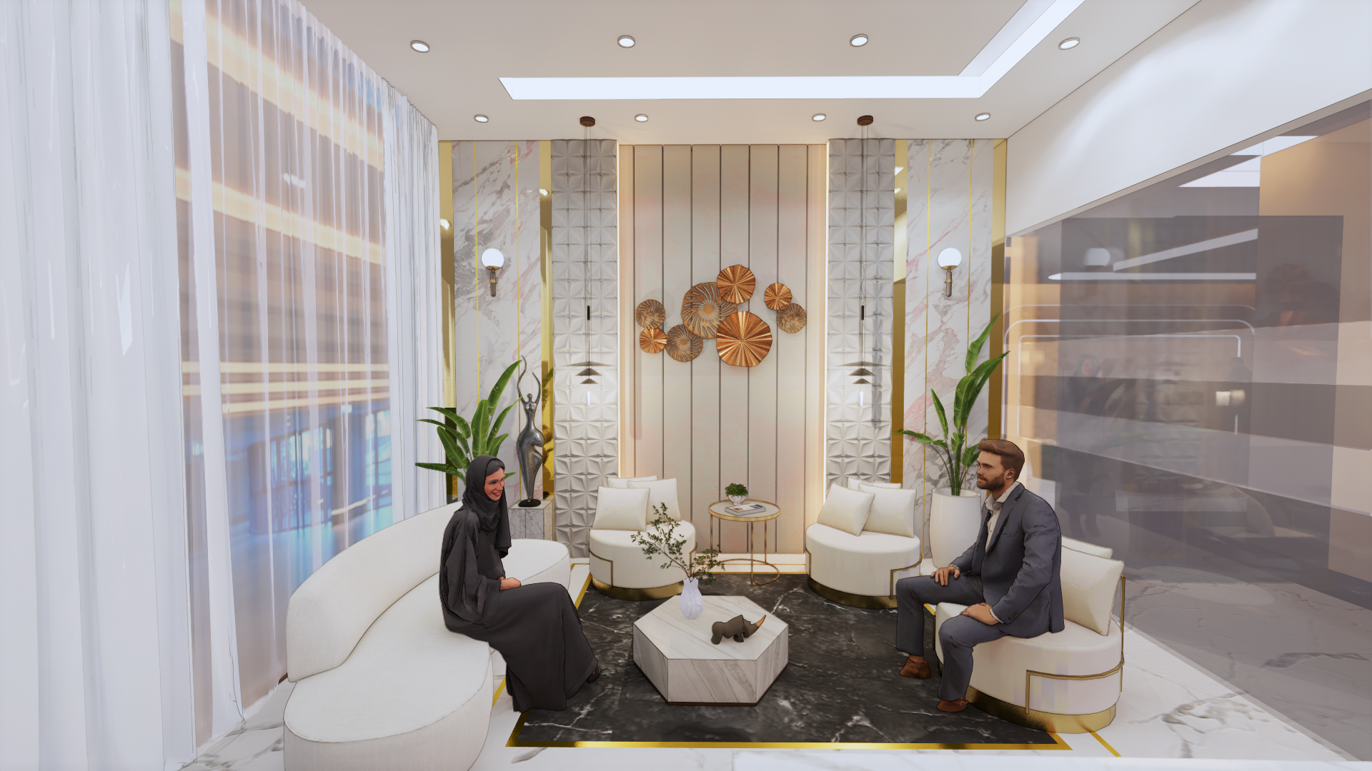 Sahara Medical Examination Center healthcare interior designed by Levantine Healthcare, view 1