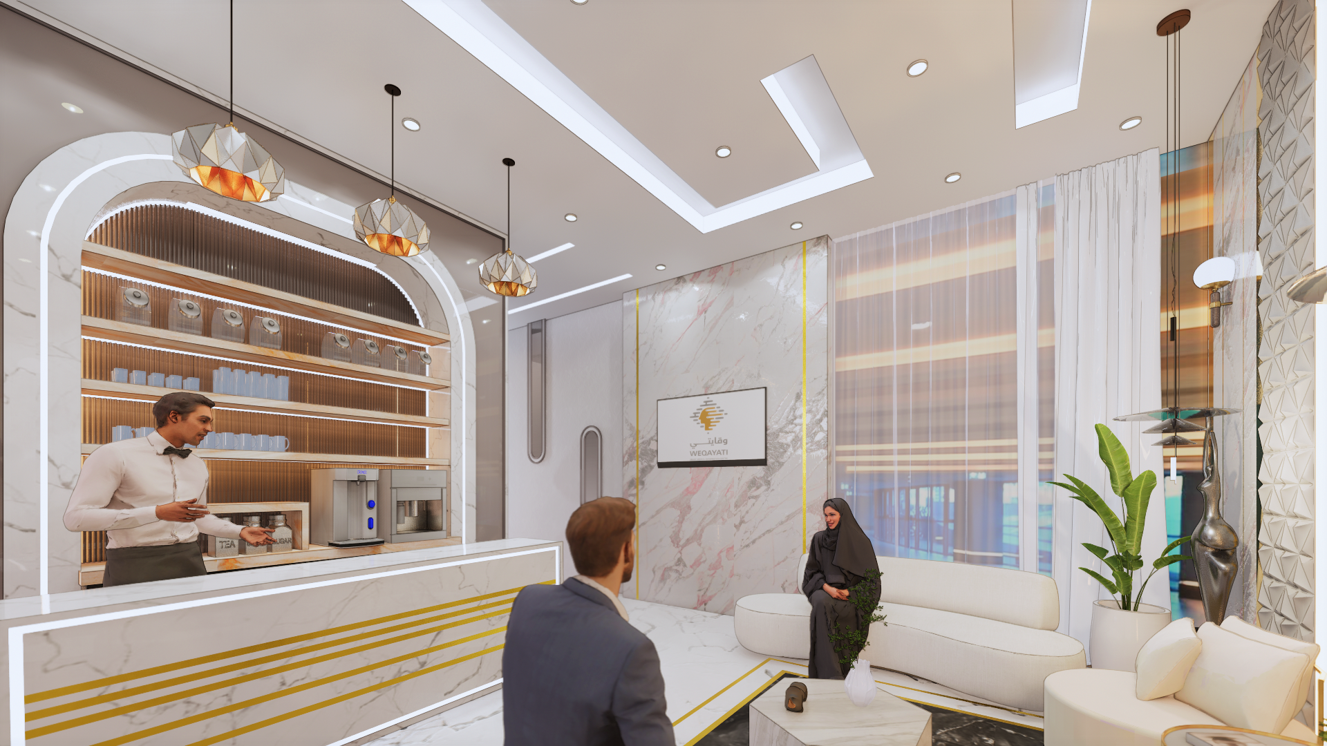 Sahara Medical Examination Center healthcare interior designed by Levantine Healthcare, view 4