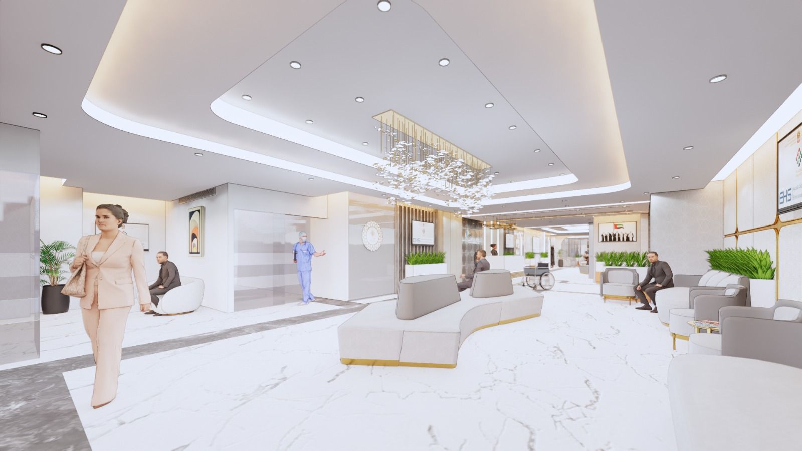 Sahara Medical Examination Center healthcare interior designed by Levantine Healthcare, view 3