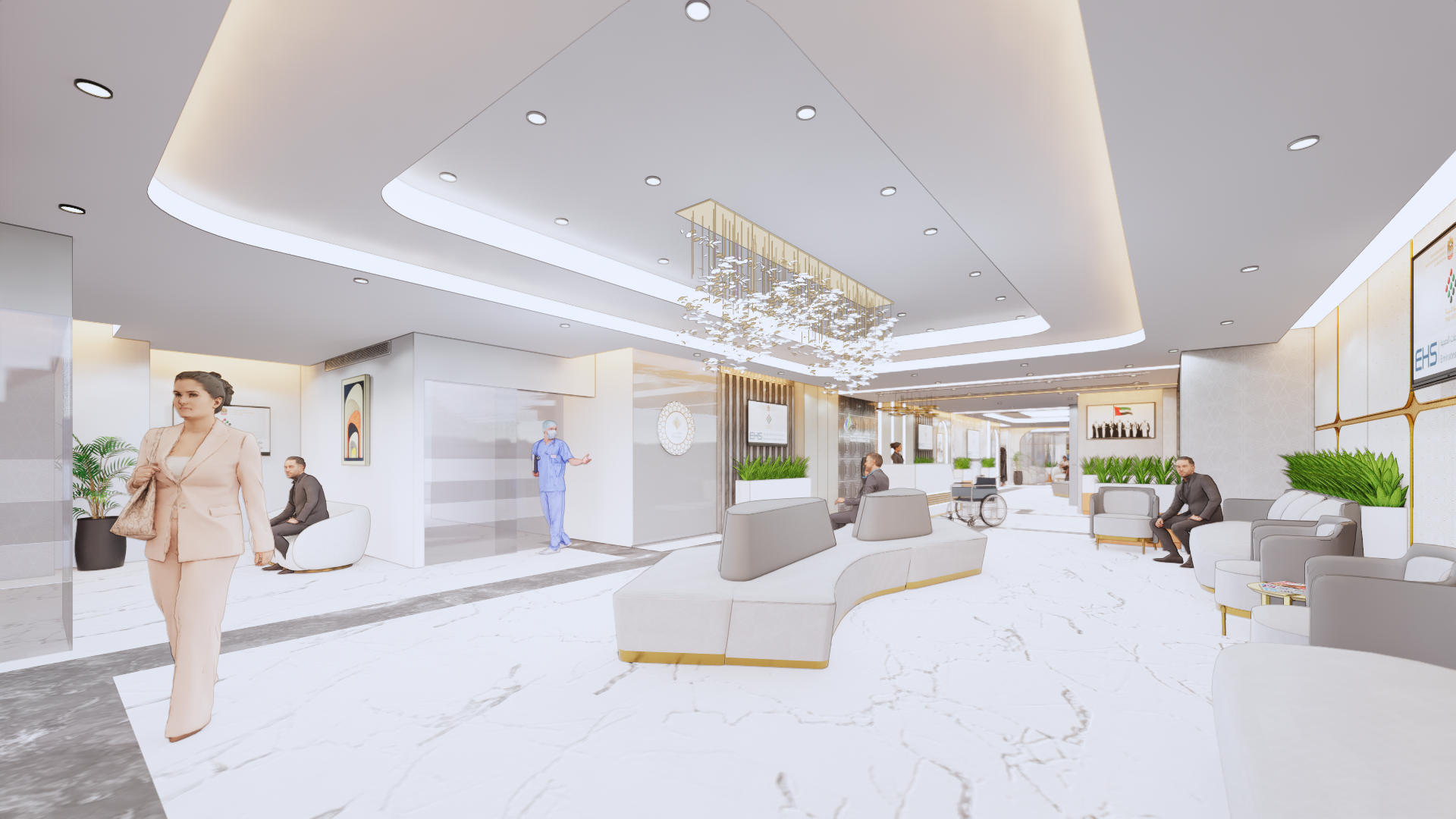 Sahara Medical Examination Center healthcare interior designed by Levantine Healthcare, view 7