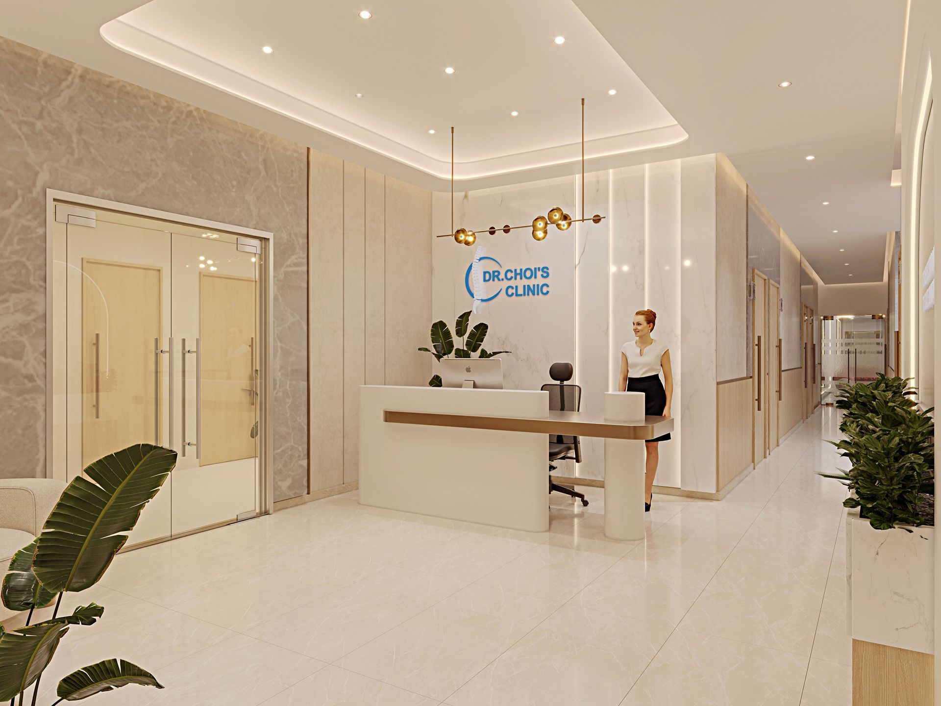 Dr. Choi's Clinic healthcare interior designed by Levantine Healthcare, view 1