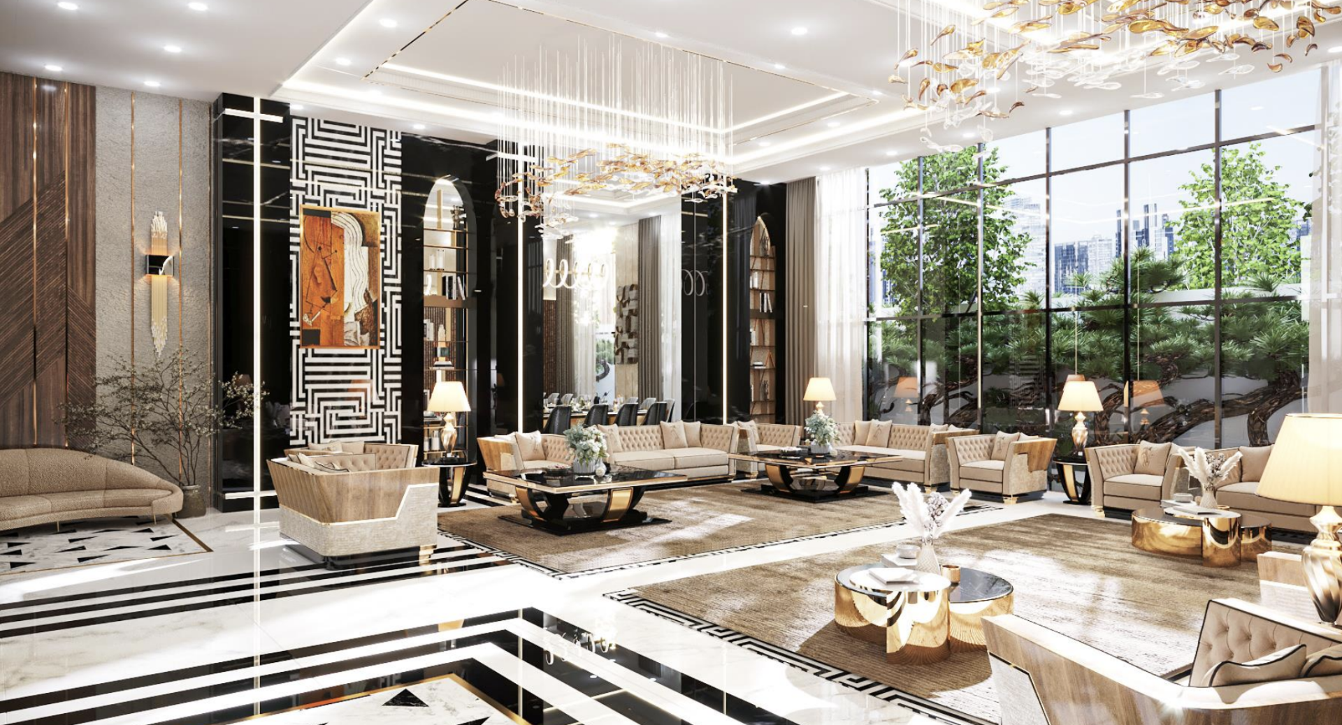 Majlis - UAE Villa interior project by Levantine, view 2
