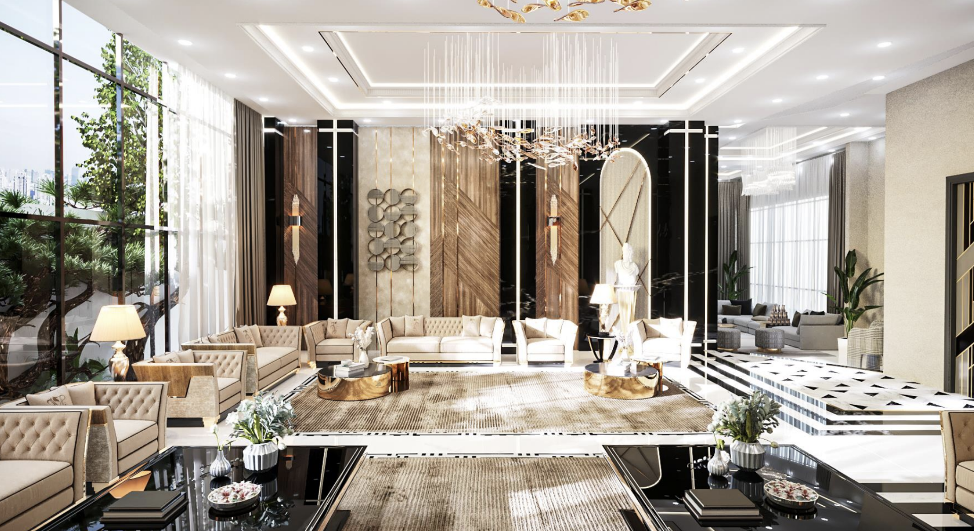 Majlis - UAE Villa interior project by Levantine, view 1