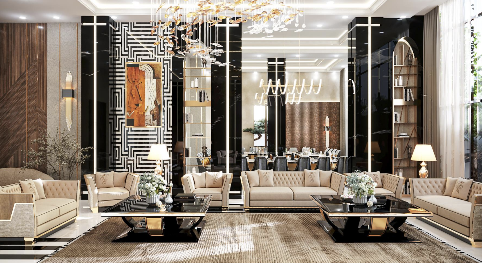 Majlis - UAE Villa interior project by Levantine, view 3