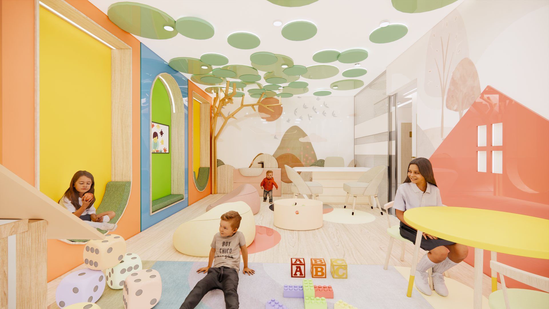 Azura Clinic children's play and waiting area, designed by Levantine Healthcare