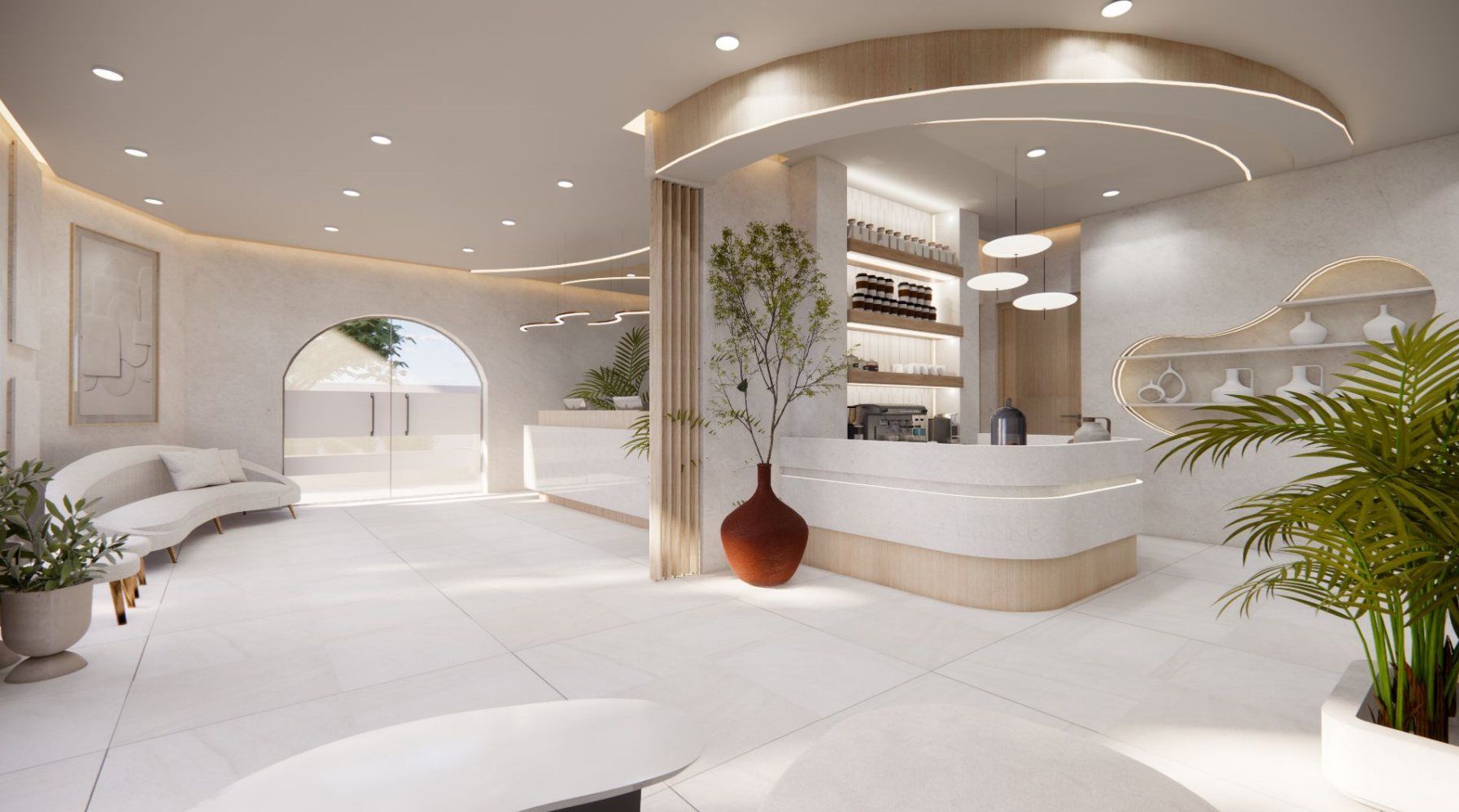 Bossanova Multispeciality Centre cafe lounge, clinic interior by Levantine Healthcare