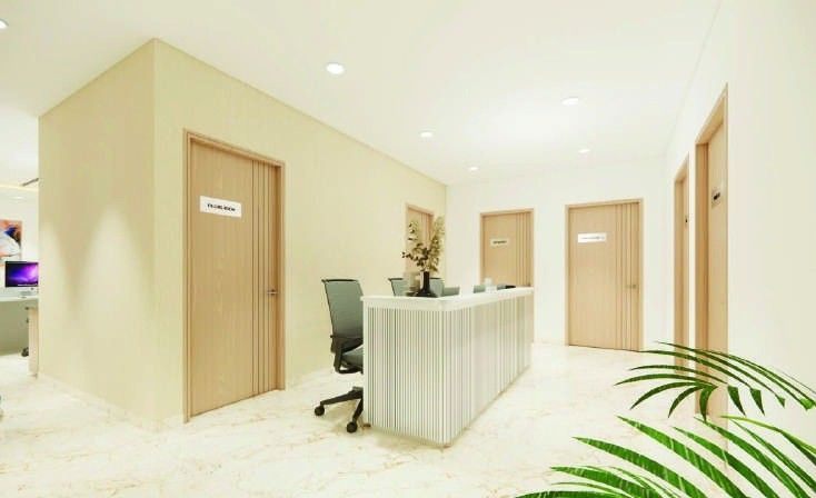 Eye Consultants clinic corridor and consultation rooms, interior design by Levantine Healthcare