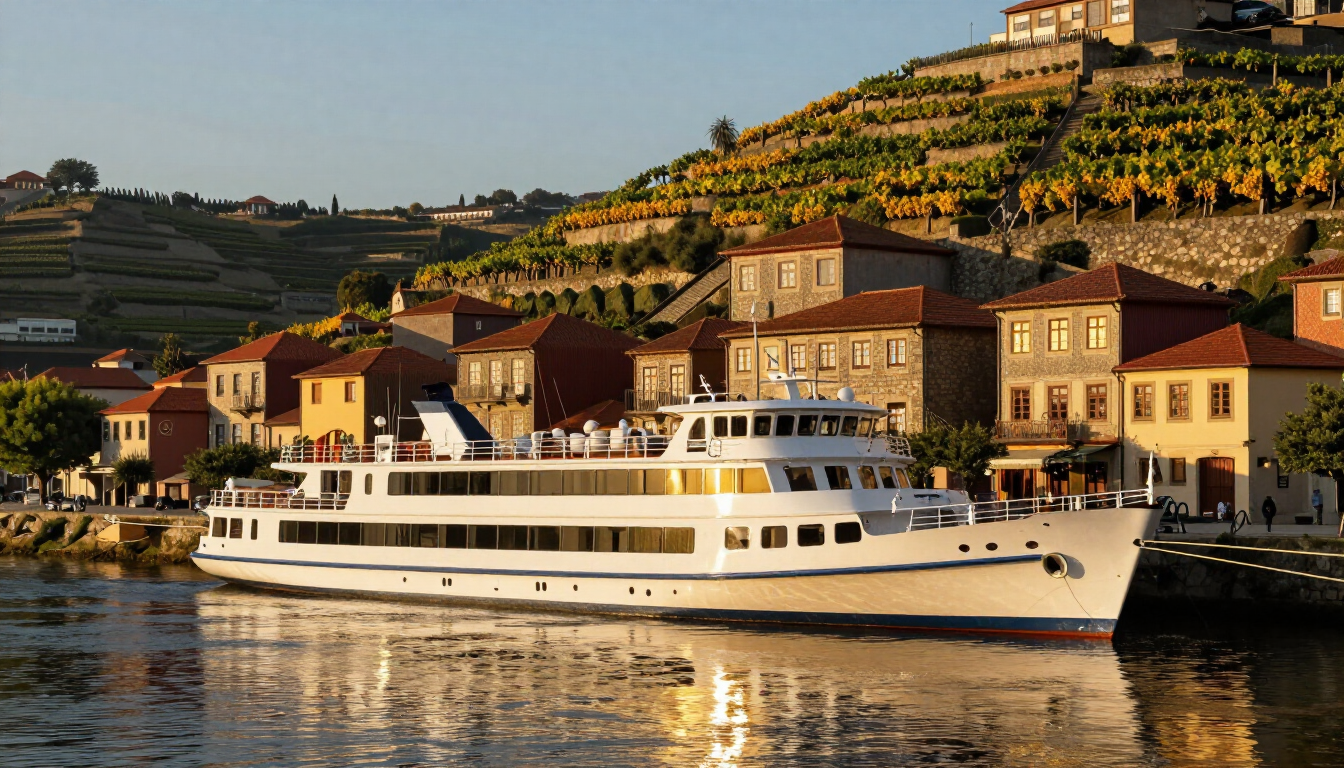 Wine cruise ship in Douro Valley Portugal