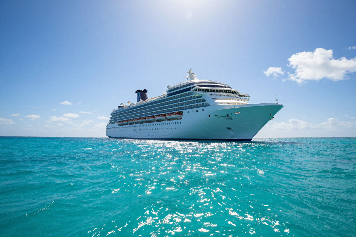 Cruise ship on Caribbean waters
