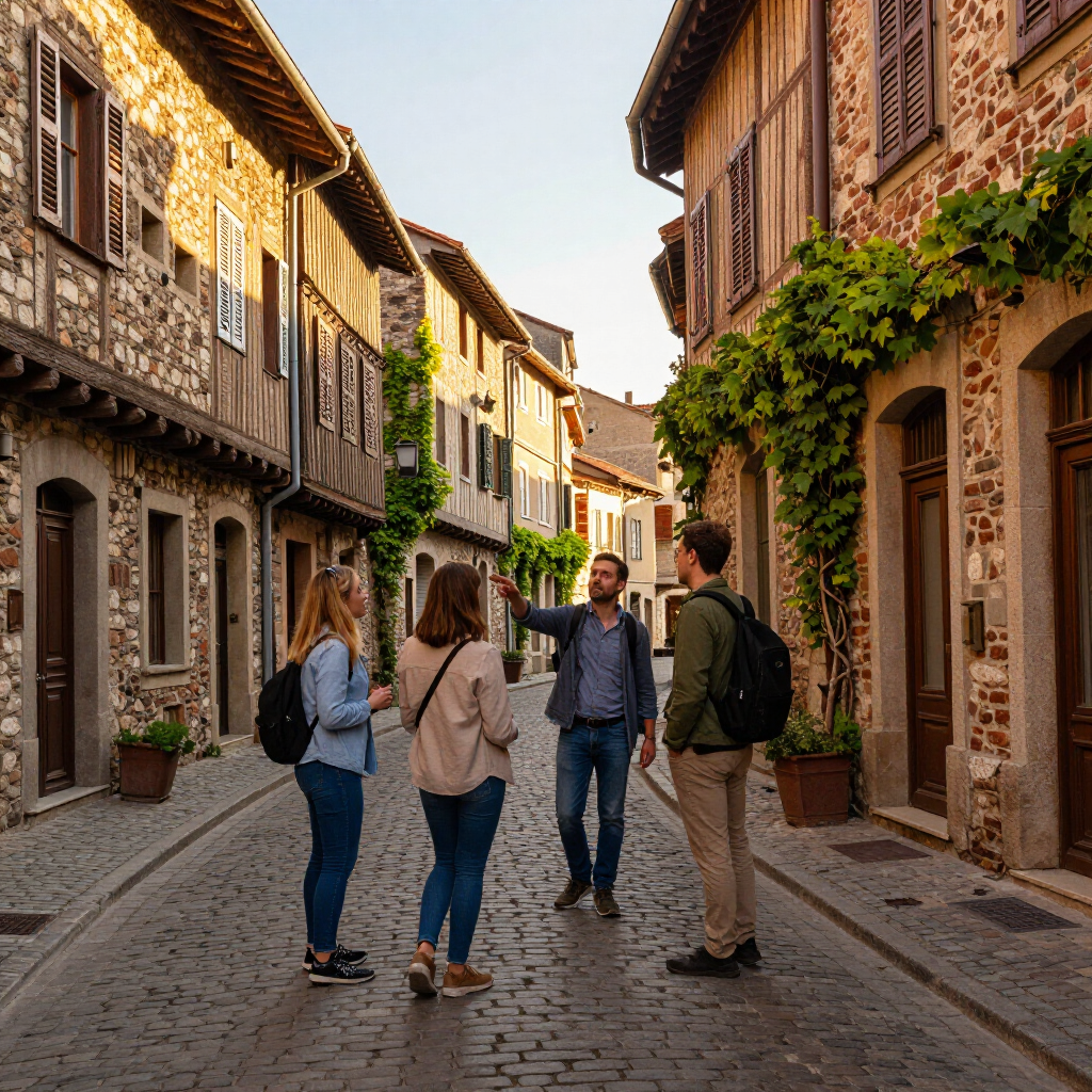 Small group of travelers on a custom guided European tour