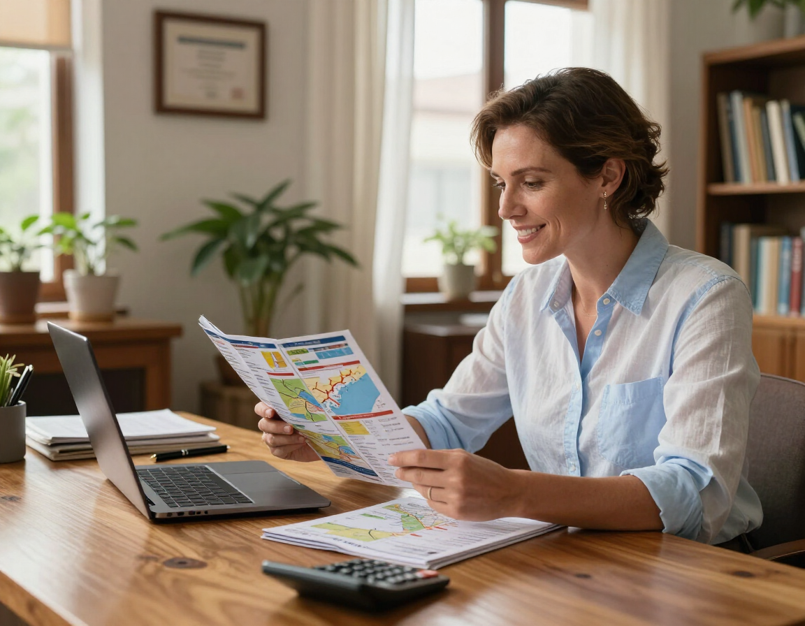 Carson Travel advisor reviewing cruise itinerary with client